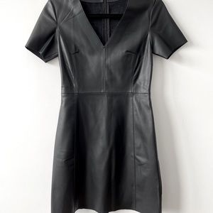 Vegan leather mini dress
